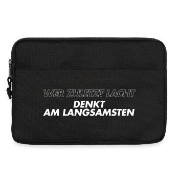 Wer zuletzt lacht denkt am langsamsten - Laptoptasche 13" - Schwarz - Vorne