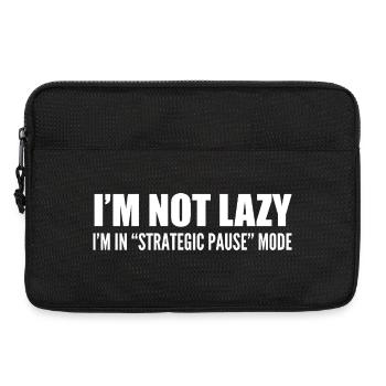 Ich bin nicht faul, ich bin im "strategischen Pause"-Modus - Laptoptasche 13" - Schwarz - Vorne