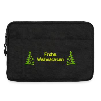 Frohe Weihnachten Sterne Weihnachtsbäume strahlend - Laptoptasche 13" - Schwarz - Vorne