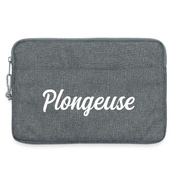 Plongeuse Sous-Marine Palmes Bouteille Océan - Sacoche pour ordinateur portable 13 pouces - gris chiné - Devant