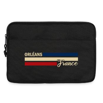 France - Orleans - Frankreich - Flagge - Streifen - Laptoptasche 13" - Schwarz - Vorne
