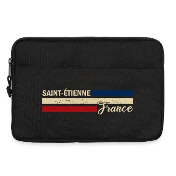 France - Saint-Etienne - France - Flag - Laptop bag 13" - black - Front