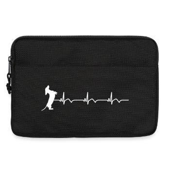Dachshund ECG Heartbeat - Laptop bag 13" - black - Front