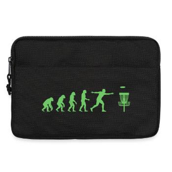 Disc Golf Evolution Funny Disc Golfer Flying Disc - Laptop bag 13" - black - Front