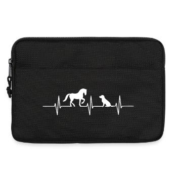 Herzschlag: Pferd und Hund Silhouette - Laptoptasche 13" - Schwarz - Vorne