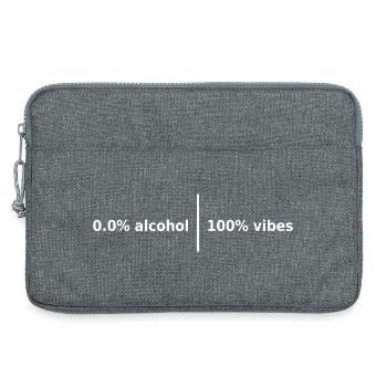 0.0% Alcohol | 100% Vibes - Laptop bag 13" - heather grey - Front