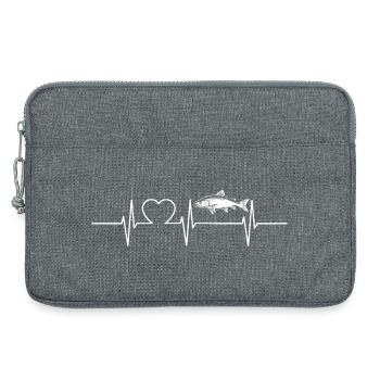 Lachse Lachs - Laptoptasche 13" - Grau meliert - Vorne