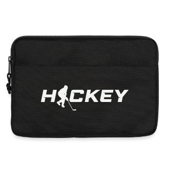 Hockey Silhouette Schriftzug Eishockey - Laptoptasche 13" - Schwarz - Vorne