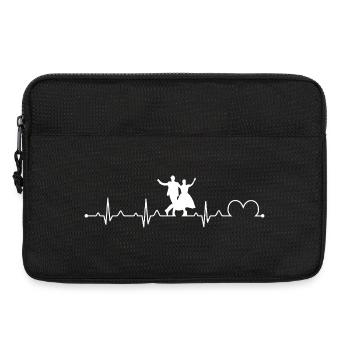 Folk Dance Heartbeat EKG Pulse Dancing Couple - Laptop bag 13" - black - Front