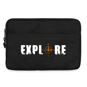Explorez le motif avec une boussole - Sacoche pour ordinateur portable 13 pouces - noir - Devant