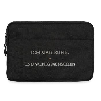 Ich mag Ruhe Wenig Menschen - Laptoptasche 13" - Schwarz - Vorne