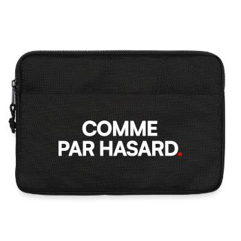 COMME PAR HASARD | Expression humour minimal - Sacoche pour ordinateur portable 13 pouces - noir - Devant