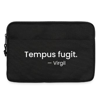 Tempus Fugit Latin Typography Tee - Sacoche pour ordinateur portable 13 pouces - noir - Devant