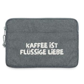 Kaffee ist flüssige Liebe - Laptoptasche 13" - Grau meliert - Vorne