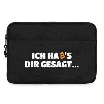 Ich habs dir ja gesagt Bitcoin Crypto - Laptoptasche 13" - Schwarz - Vorne