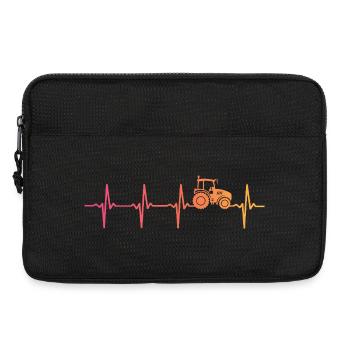 Traktor-Sonnenuntergangs-Herzschlag-Bauer - Laptoptasche 13" - Schwarz - Vorne