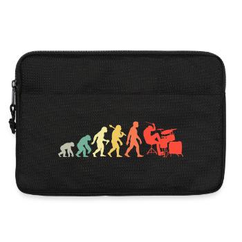 Retro Schlagzeuger Evolution Schlagzeug für Männer - Laptoptasche 13" - Schwarz - Vorne