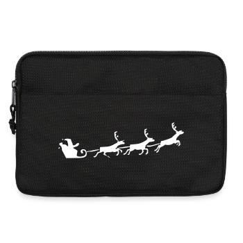 Santa Claus with Reindeer Sleigh | Christmas - Laptop bag 13" - black - Front