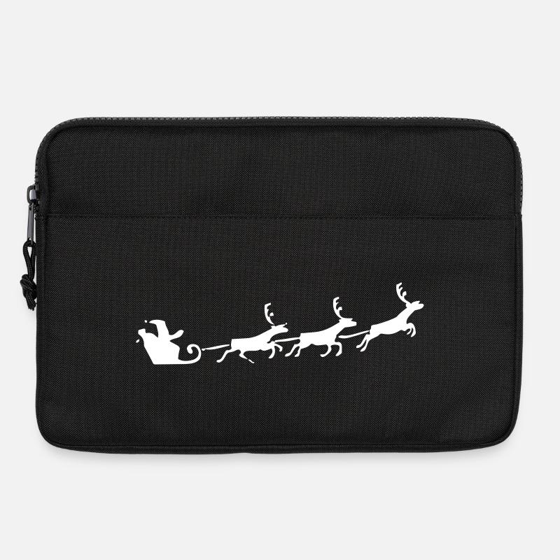 Weihnachtsmann mit Rentierschlitten | Weihnachten - Laptoptasche 13" - Schwarz