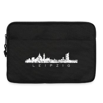 Leipzig Skyline Panorama (Vintage/Weiß) - Laptoptasche 13" - Schwarz - Vorne