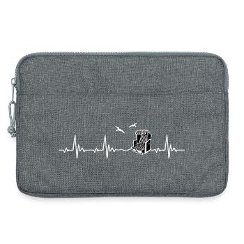 Heartbeat Beach Chair Baltic Sea Heart Rate - Laptop bag 13" - heather grey - Front
