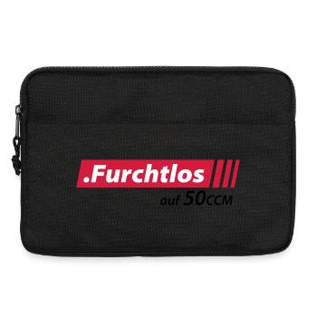 Furchtlos auf 50ccm Stolzer Mofa- und Mopedfahrer - Laptoptasche 13" - Schwarz - Vorne