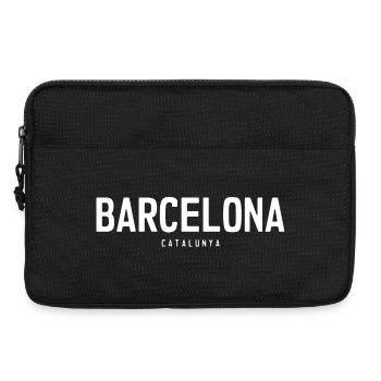 Barcelona Bold Typographic Emblem - Laptop bag 13" - black - Front