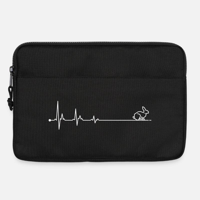Heartbeat Bunny Linie - Laptoptasche 13" - Schwarz