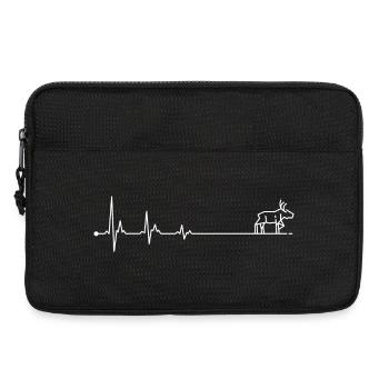 Herzschlag Trail Hirsch Lineart - Laptoptasche 13" - Schwarz - Vorne
