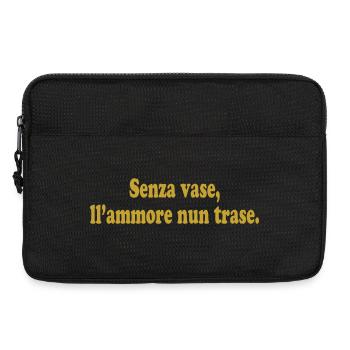 T-Shirt Napoli T-Shirt Neapolitanisches Sprichwort - Laptoptasche 13" - Schwarz - Vorne