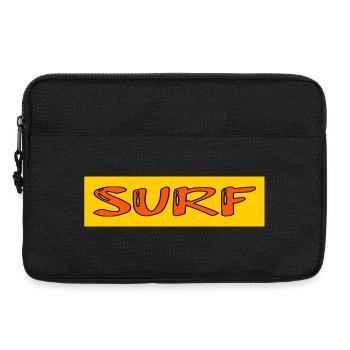 SURFING. FISH. BEACH. SEA. OCEAN. HUMOR. HOLIDAY - Laptop bag 13" - black - Front