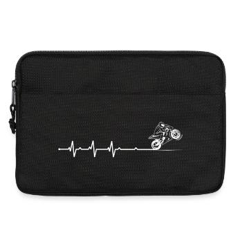 Motocross Pulse Line Art - Laptop bag 13" - black - Front