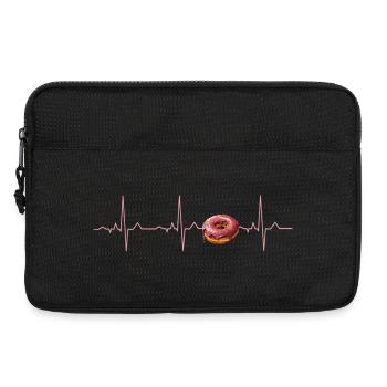 Donut Heartbeat T-shirt ECG Nourriture drôle - Sacoche pour ordinateur portable 13 pouces - noir - Devant