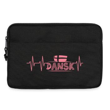 Pulse Dansk Drapeau Illustration Symbole Heartbeat - Sacoche pour ordinateur portable 13 pouces - noir - Devant
