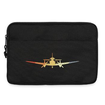 Düsenflugzeug Vintage Look - Laptoptasche 13" - Schwarz - Vorne
