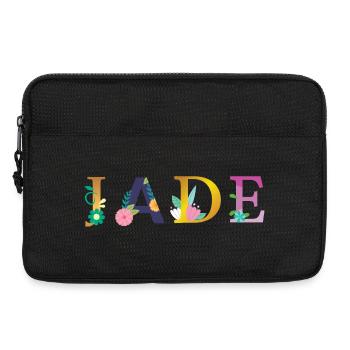 JADE Name mit Blumen geschmückt - Laptoptasche 13" - Schwarz - Vorne