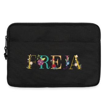 FREJA name decorated with flowers - Laptop bag 13" - black - Front
