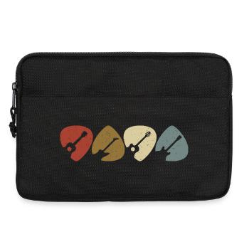 Lecteur de médiator de guitare rétro vintage - Sacoche pour ordinateur portable 13 pouces - noir - Devant