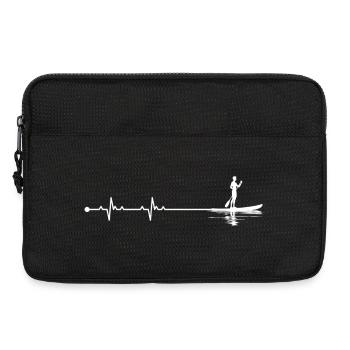 Camping Heartbeat Line Art - Laptop bag 13" - black - Front