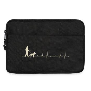 Heartbeat Walk mit Hundesilhouette - Laptoptasche 13" - Schwarz - Vorne
