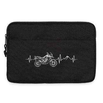 Reisemotorrad Herzschlag und Bergen - Biker Symbol - Laptoptasche 13" - Schwarz - Vorne