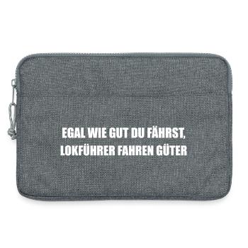 Train drivers drive goods - funny saying - Laptop bag 13" - heather grey - Front