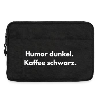 Humor & Kaffee – Dunkler Spruch - Laptoptasche 13" - Schwarz - Vorne