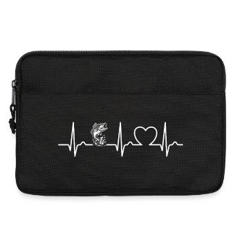 Pêcheur de poissons - Pêche, Courbe cardiaque, Pouls, ECG - Sacoche pour ordinateur portable 13 pouces - noir - Devant