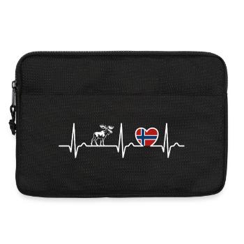 Courbe cardiaque Norvège ECG, Pouls, Orignal, Cadeau - Sacoche pour ordinateur portable 13 pouces - noir - Devant