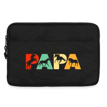 Rétro Papa Cheval Papa Drôle Cheval Papa Fête des Pères - Sacoche pour ordinateur portable 13 pouces - noir - Devant