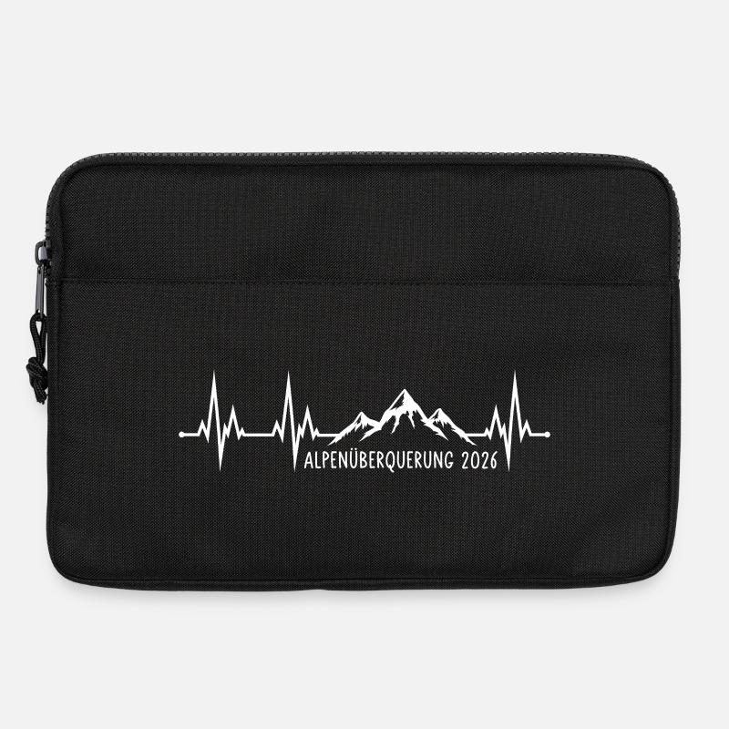 Alpenüberquerung 2026 - Herzschlag EKG Berge  - Laptoptasche 13" - Schwarz