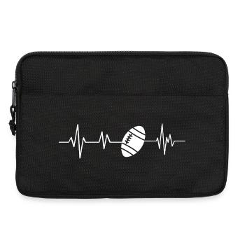 Battement de cœur rugby - Sacoche pour ordinateur portable 13 pouces - noir - Devant