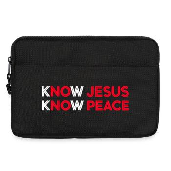 Know Jesus Know Peace Motiv - Laptoptasche 13" - Schwarz - Vorne