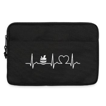 Kaltes Wasser, warmes Herz, Eisbaden, EKG, Puls - Laptoptasche 13" - Schwarz - Vorne